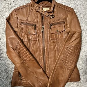 Michael Kors Camel Leather Jacket